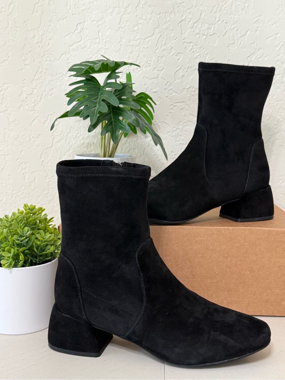 gentle souls Black Suede Ankle Boots